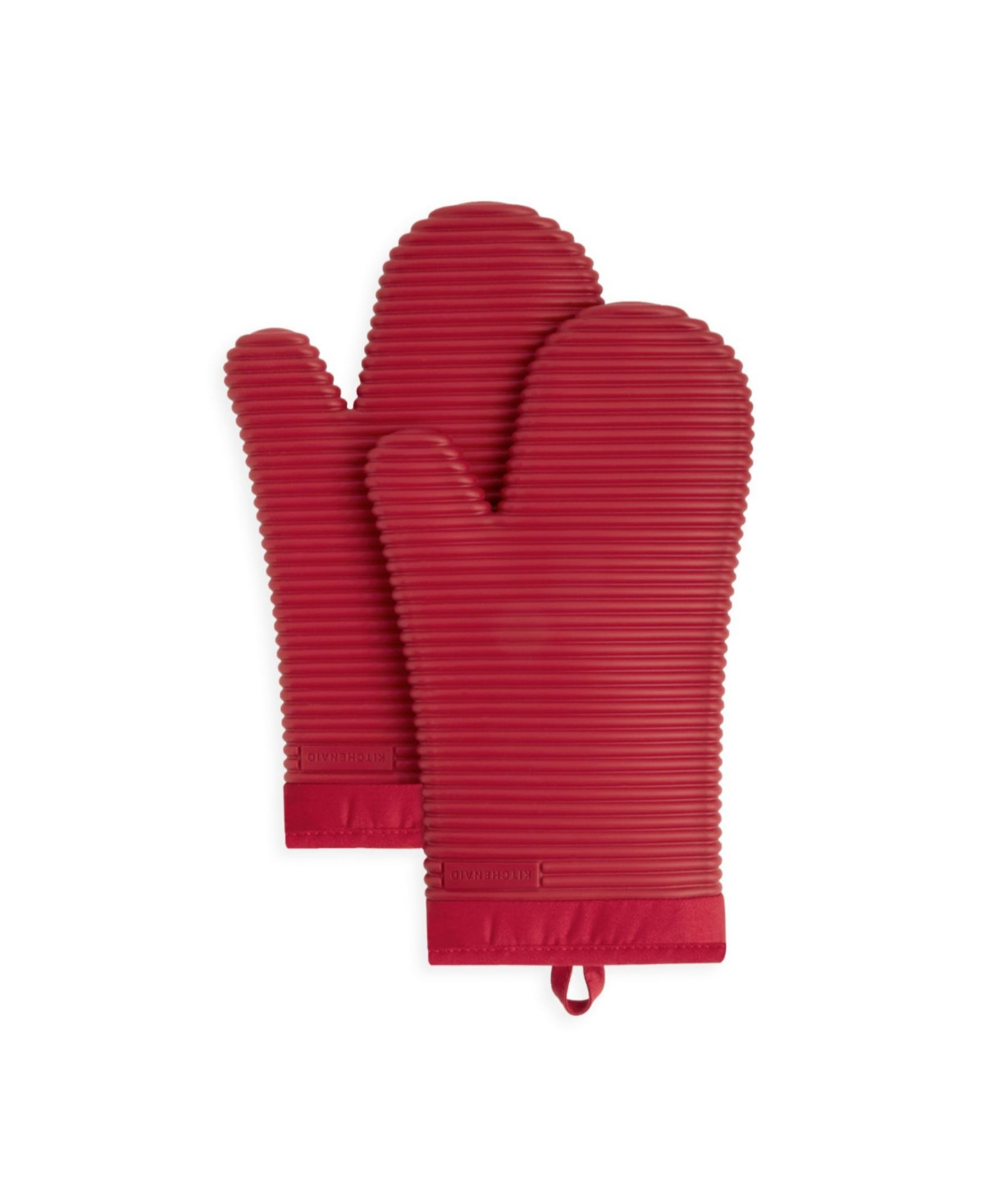 KitchenAid Ribbed Soft Silicone 2-Pc. Oven Mitt Set | Macys (US)