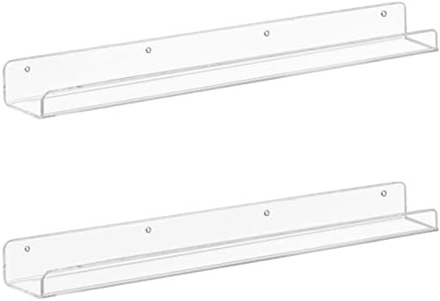 Weiai Clear Acrylic Book Shelves, 24 inches Floating Wall Ledge Bookshelf, Kids Book Display Shelf W | Amazon (US)