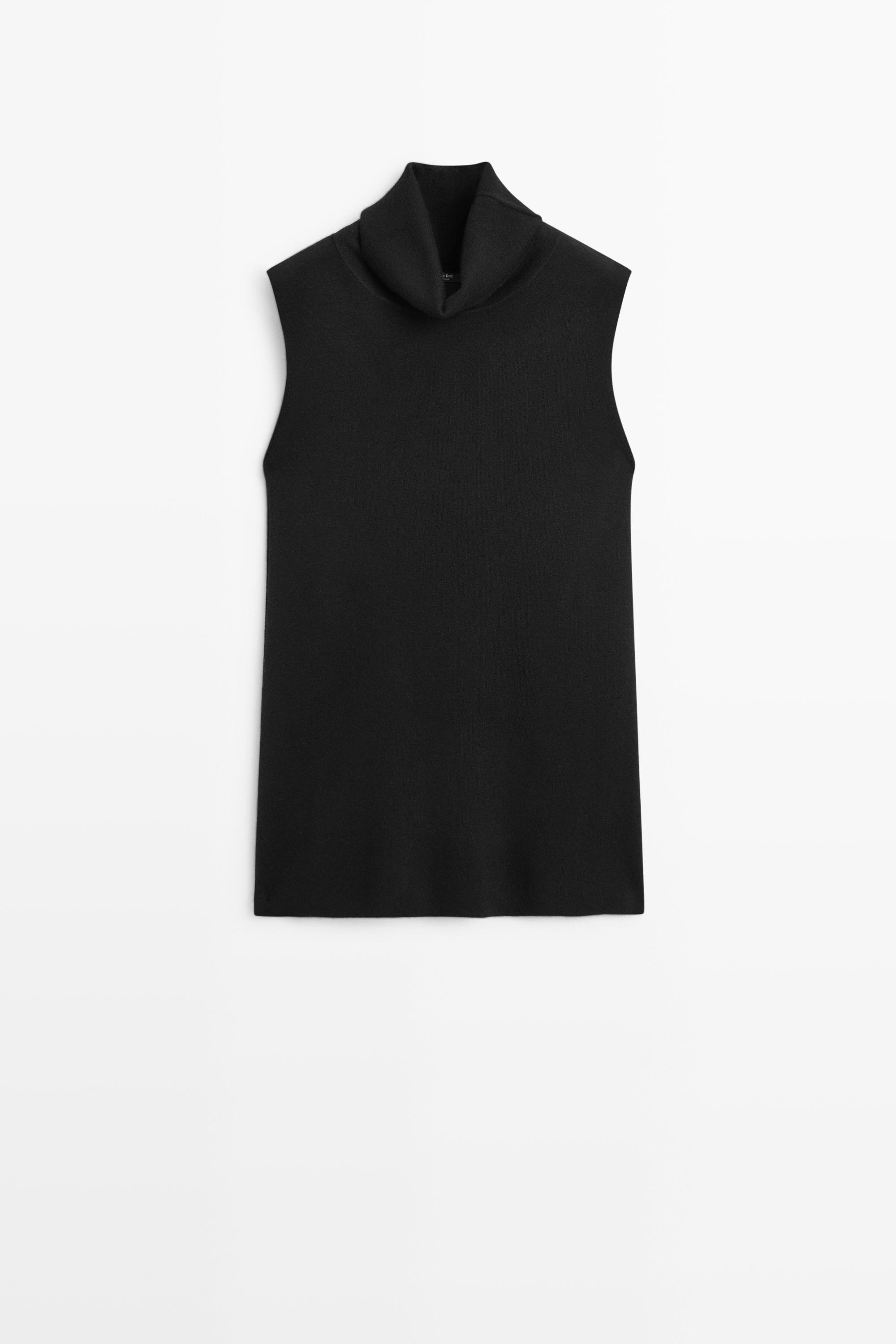 Wool blend knit top - BLACK | Massimo Dutti US