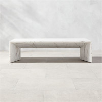 Click for more info about Ilise Modern White Marble Outdoor Coffee Table + Reviews | CB2