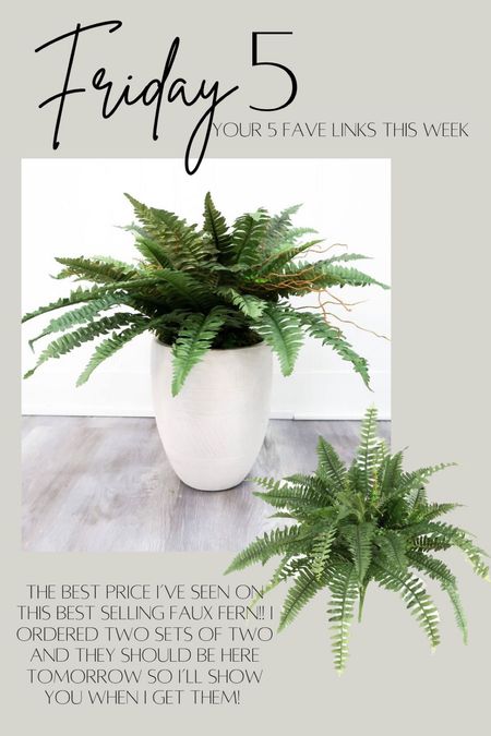 This weeks top five links! Your favorite home, decor, items, and best sellers! Artificial silk, faux, large fern set of two amazing price at almost 50% off! Nearly natural and Amazon, white large oversized planter, target Lowe’s front porch, decor, front door, outdoor exterior flowers, trees, and plants spring and summer accessories and accents

#LTKsalealert #LTKhome #LTKstyletip