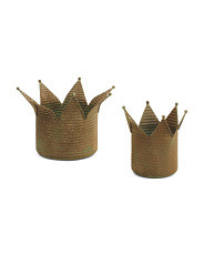 Set Of 2 Distressed Iron Crown Planters | Plants & Planters | Marshalls | Marshalls
