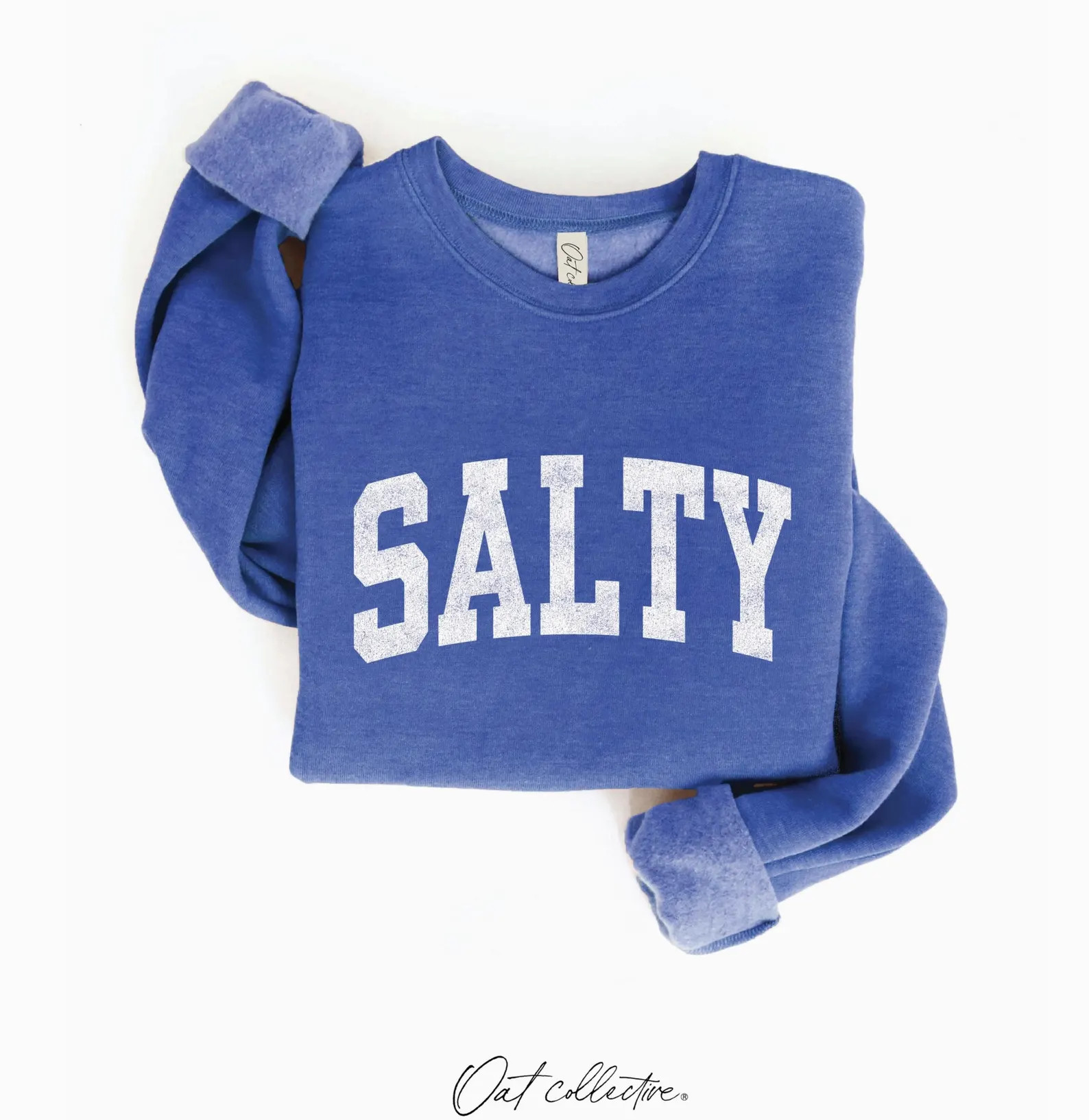 Salty Graphic Sweatshirt (Heather Royal color) - by OAT COLLECTIVE® | Etsy (Global)
