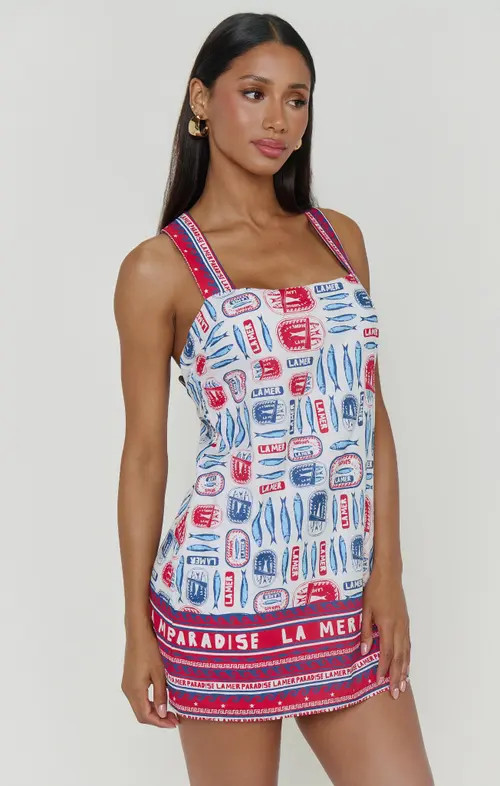 Show Me Your Mumu Detour Mini Dress in Sardine Border at Nordstrom, Size Medium | Nordstrom
