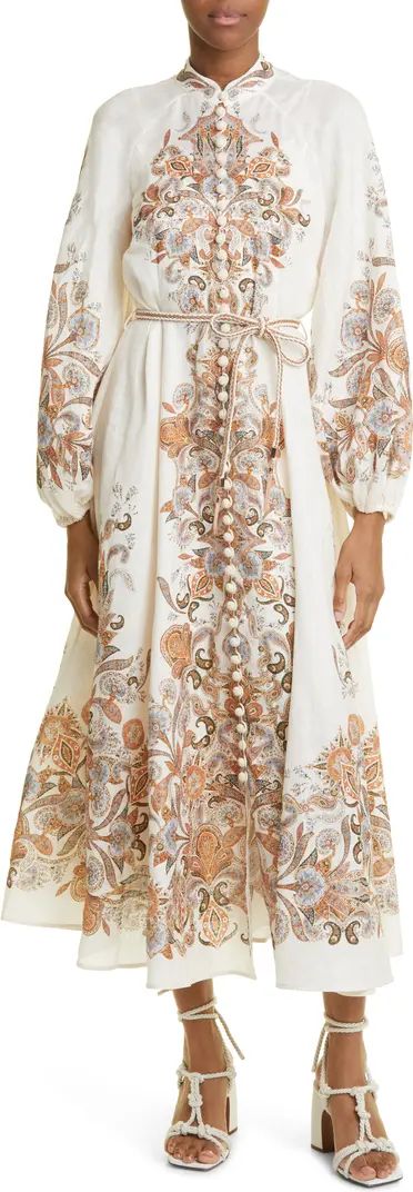 Devi Billow Long Sleeve Linen Dress | Nordstrom