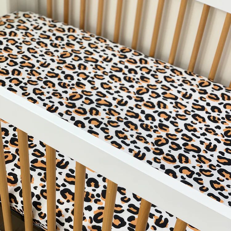 Muslin Crib Sheet, Leopard | SpearmintLOVE