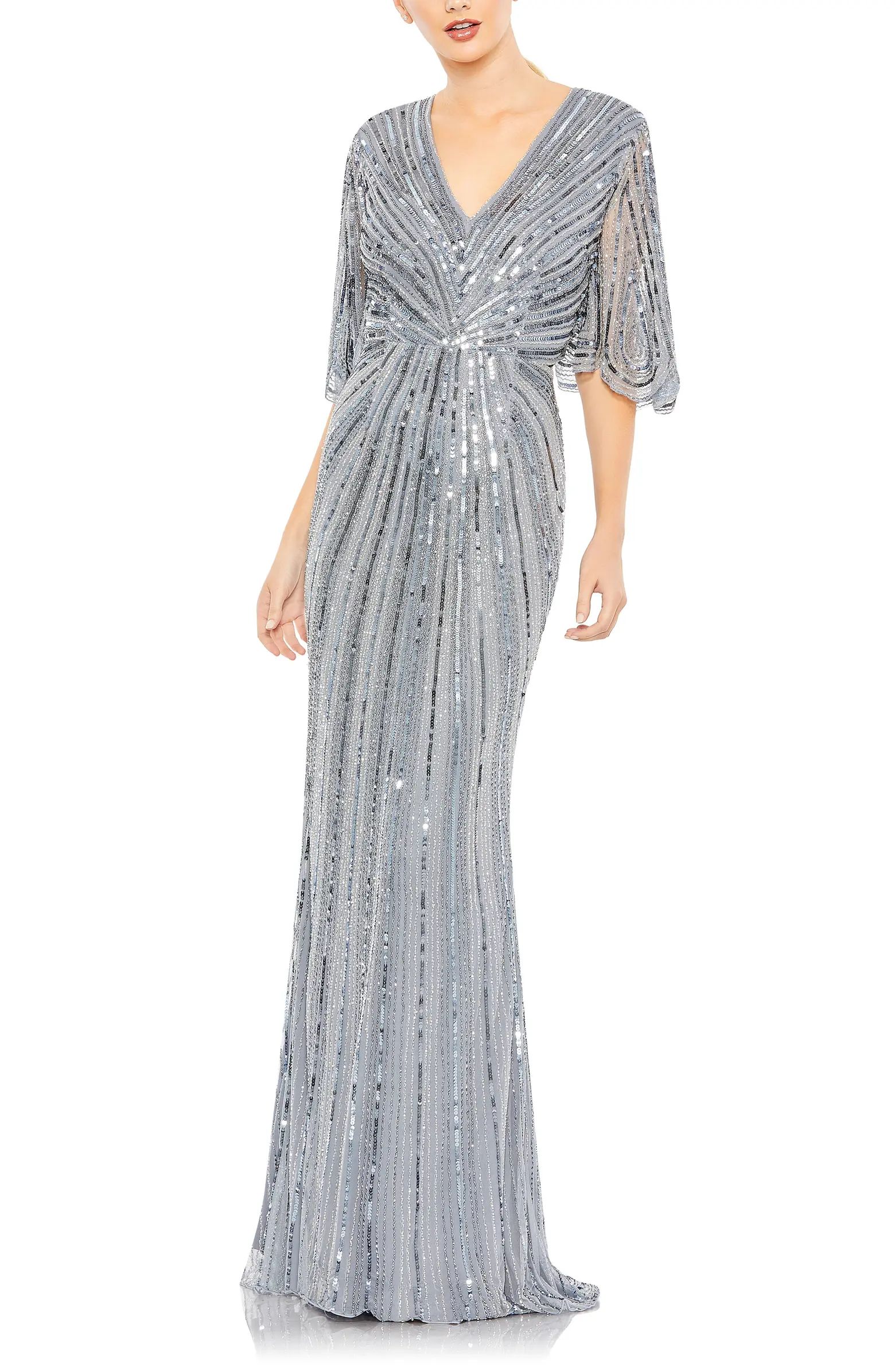 Wide Sleeve Sequin Gown | Nordstrom