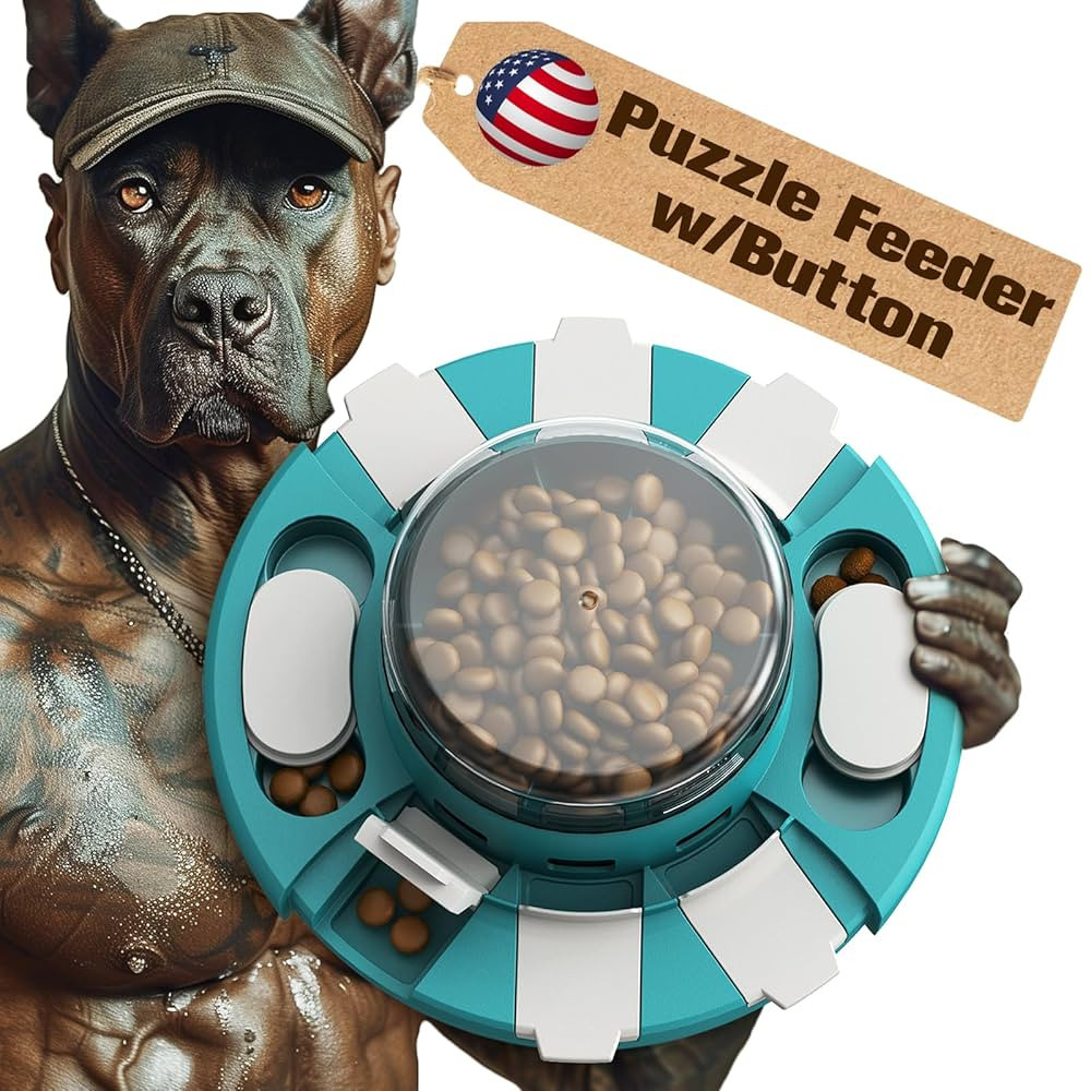 KADTC Dog Puzzle Toys w/Button Mind Games Level 2 in 1 Food Dispenser Slow Feeder Treat Puzzles B... | Amazon (US)