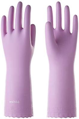 LANON Wahoo Series Reusable Cleaning Gloves PVC Dishwashing Gloves, Cotton Flock Liner, Non-Slip ... | Amazon (US)