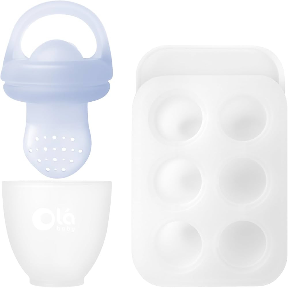Olababy Silicone Food Feeder & Popsicle Set for Solid Food Introduction | Cooling Relief BPA Free... | Amazon (US)