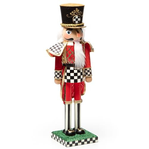 MACKENZIE-CHILDS Decorative Nutcracker Figurine, Wooden Nutcracker Christmas Home Decor, Christmas | Amazon (US)