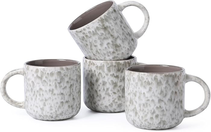 MONITO 12 OZ Coffee Mugs Set of 4, Ceramic Coffee Mugs,Modern Coffee Mugs Set with handle for Tea... | Amazon (US)