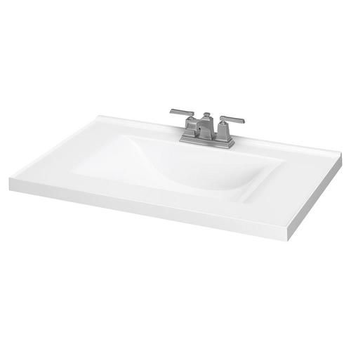31-in White Cultured Marble Single Sink Bathroom Vanity Top | Lowe's