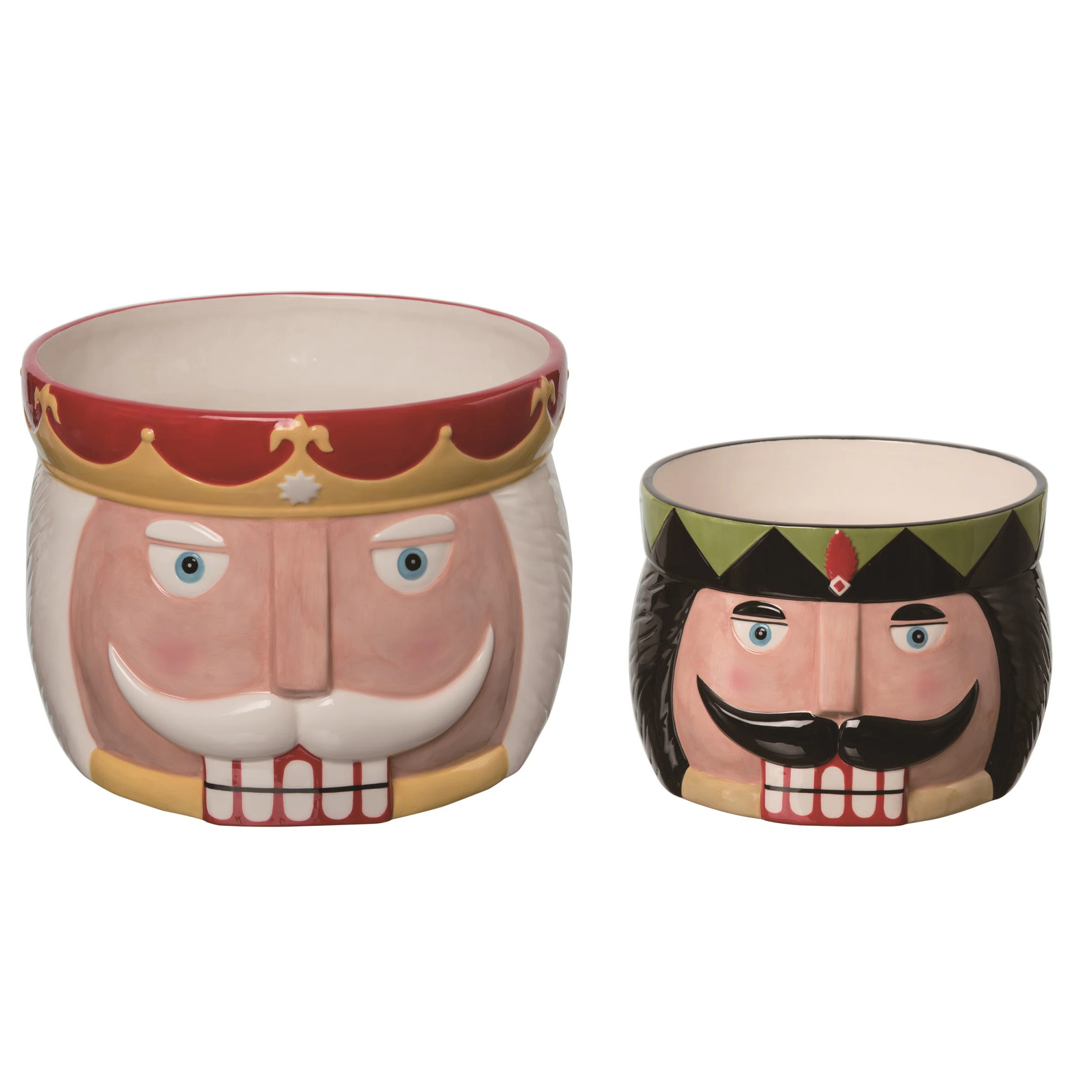 The Holiday Aisle® Dolomite 10.75 in. Multicolor Christmas Nutcracker Snack Bowls Set of 2 | Wayfair North America