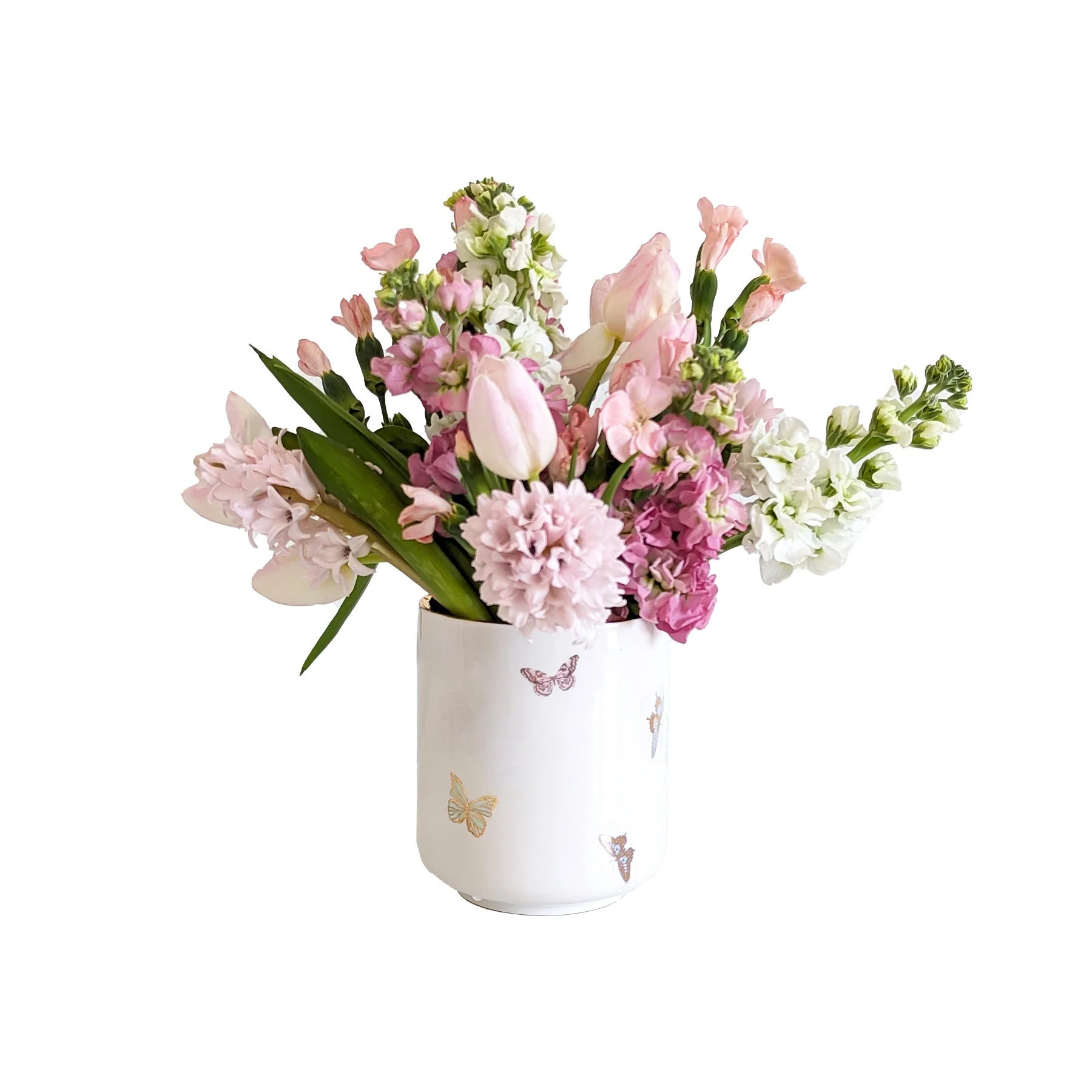 Gilded Butterflies Small Vase | Wholesale | Ruby Clay Company