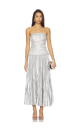 Rockland Midi Dress in Dove Metallic | Revolve Clothing (Global)