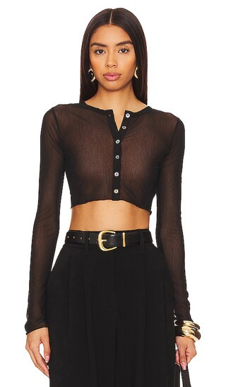 Steph Sheer Cardigan in Black | Revolve Clothing (Global)