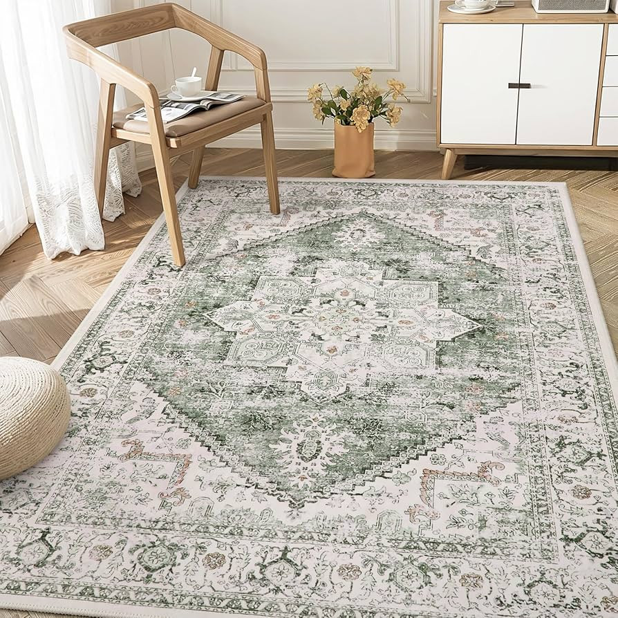 LIVEBOX Washable Area Rug 4x6 Vintage Tribal Bedroom Rugs Vintage Low-Pile Indoor Rug for Living ... | Amazon (US)