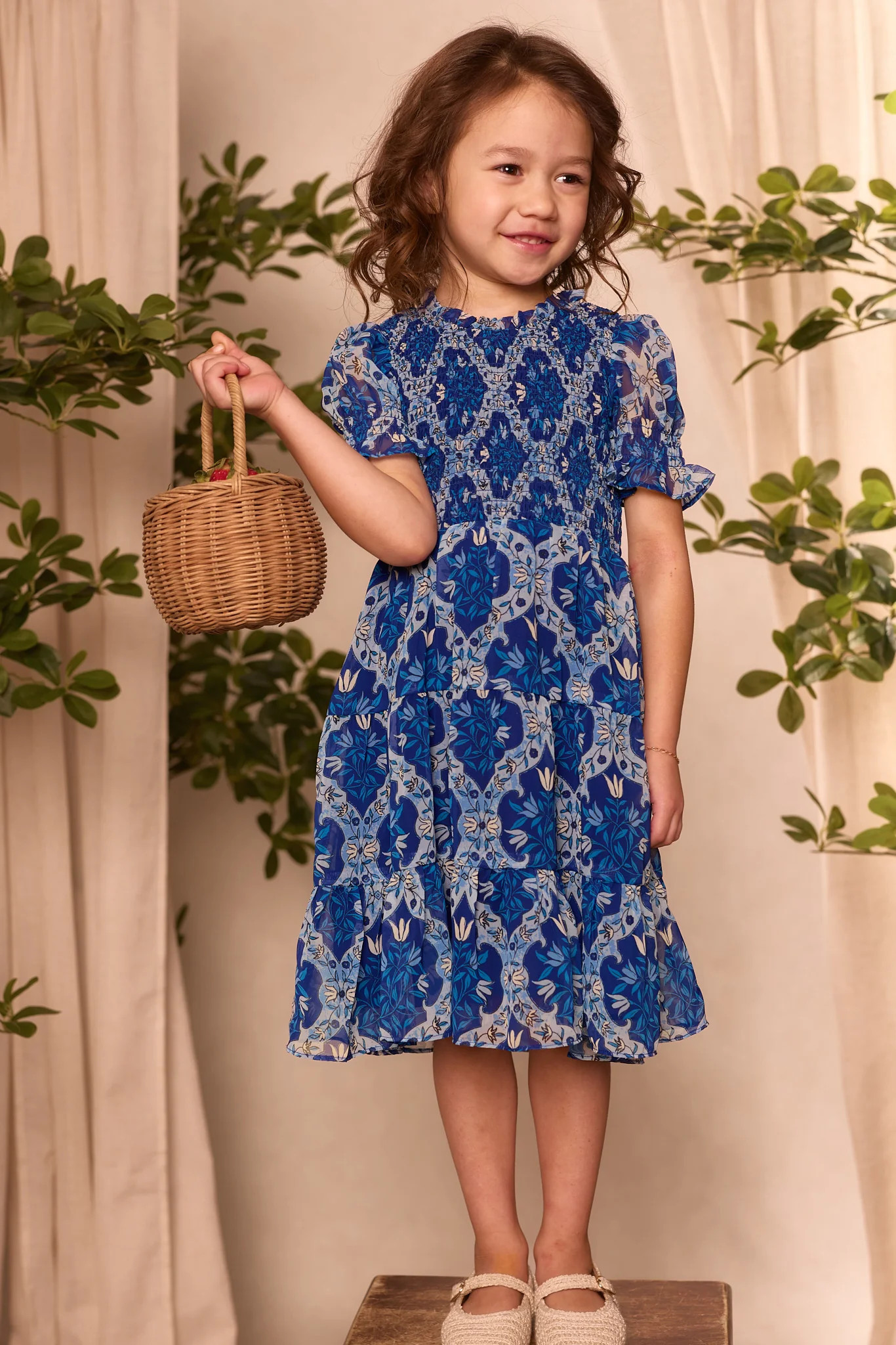 Mini Cordelia Dress in Trellis Foulard | Ivy City Co