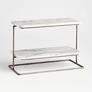 French Kitchen White Marble 2-Tier Server Cupcake Stand + Reviews | Crate & Barrel | Crate & Barrel