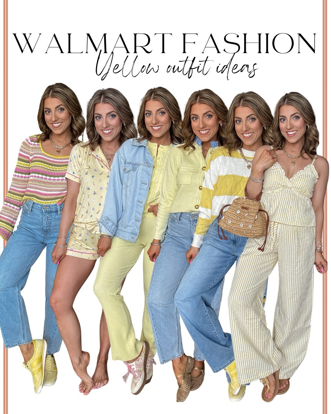 Walmart Fashion 💛 Yellow Outfit Ideas Edition ☀️✨

If you’ve been loving all things bright, happy and sunshine-inspired… this one’s for YOU. I rounded up the cutest all-new Walmart fashion yellow outfit ideas and every single piece is so good 🙌 From soft knits and lightweight cardigans to easy dresses, comfy sets, denim pairings and fun statement tops — these are the perfect looks for now into spring.

I love how wearable these shades of yellow are (from soft butter yellow to bold sunshine 🌼), and the best part? Every piece comes in multiple color options so you can grab your favorite hue or stock up in more than one 👏

Think:
💛 Yellow sweaters + classic denim
💛 Easy throw-on dresses
💛 Lightweight layering pieces
💛 Comfy lounge sets
💛 Statement tops with the cutest details

These are perfect for everyday mom life, school drop-off, casual weekends, spring outings, brunch dates, and everything in between. Walmart is absolutely crushing it with quality, fit and on-trend styles right now — and the price points make it even better.

Everything is linked in my LTK 🤍

#WalmartFashion #WalmartFinds #YellowOutfit #SpringOutfits #AffordableFashion #WalmartStyle #BudgetFriendlyFashion #WomensFashion #SpringStyle #OOTD #LTKStyle #ColorfulStyle
