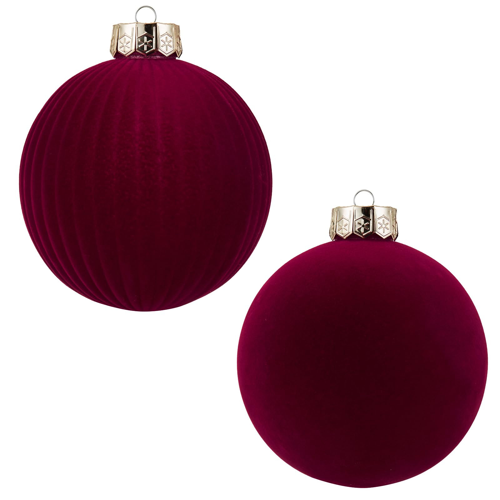 Velvet Christmas Balls Large Hanging Shatterproof Flocked Christmas Tree Ornaments for Xmas Tree ... | Amazon (US)