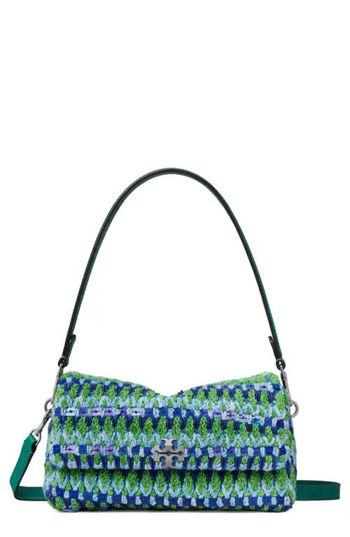 Tory Burch Small Charlie Beaded Shoulder Bag in Blue Multi at Nordstrom | Nordstrom
