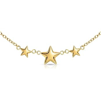 OUFER 316L Stainless Steel Star Choker Necklace,Adjustable 16+3 Inch | Hypoallergenic Tarnish Res... | Amazon (US)
