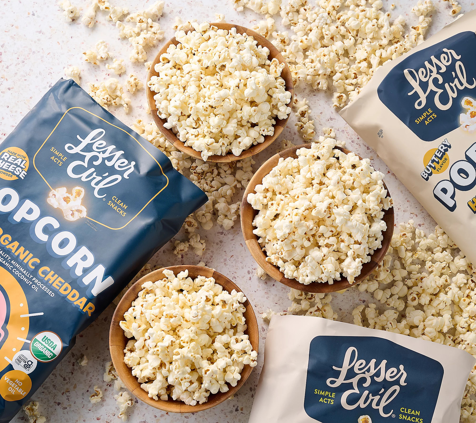 Lesser Evil (6) 4.6oz Bags Premium Flavored Popcorn | QVC