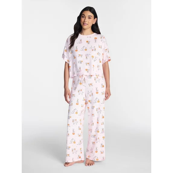 Way to Celebrate Women's Hacci Knit Short Sleeve Sleep Top, Sizes XS to 3X | Walmart (US)