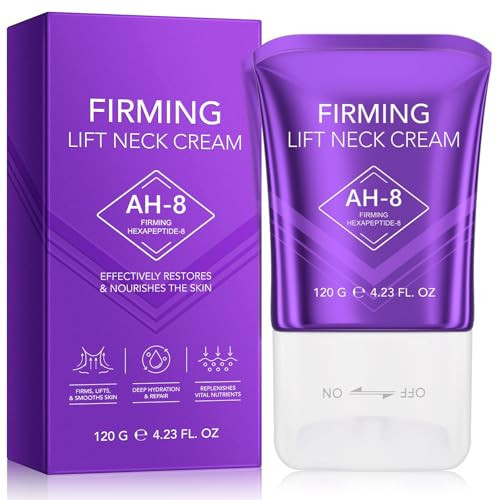 AH-8 Firming Neck Cream Lifting & Tightening Skin, Skin Body Care Neck Cream with Roller, Reduces Wrinkles and Fine Lines, Facial Moisturizer, 4.23Oz(Purple) | Amazon (US)