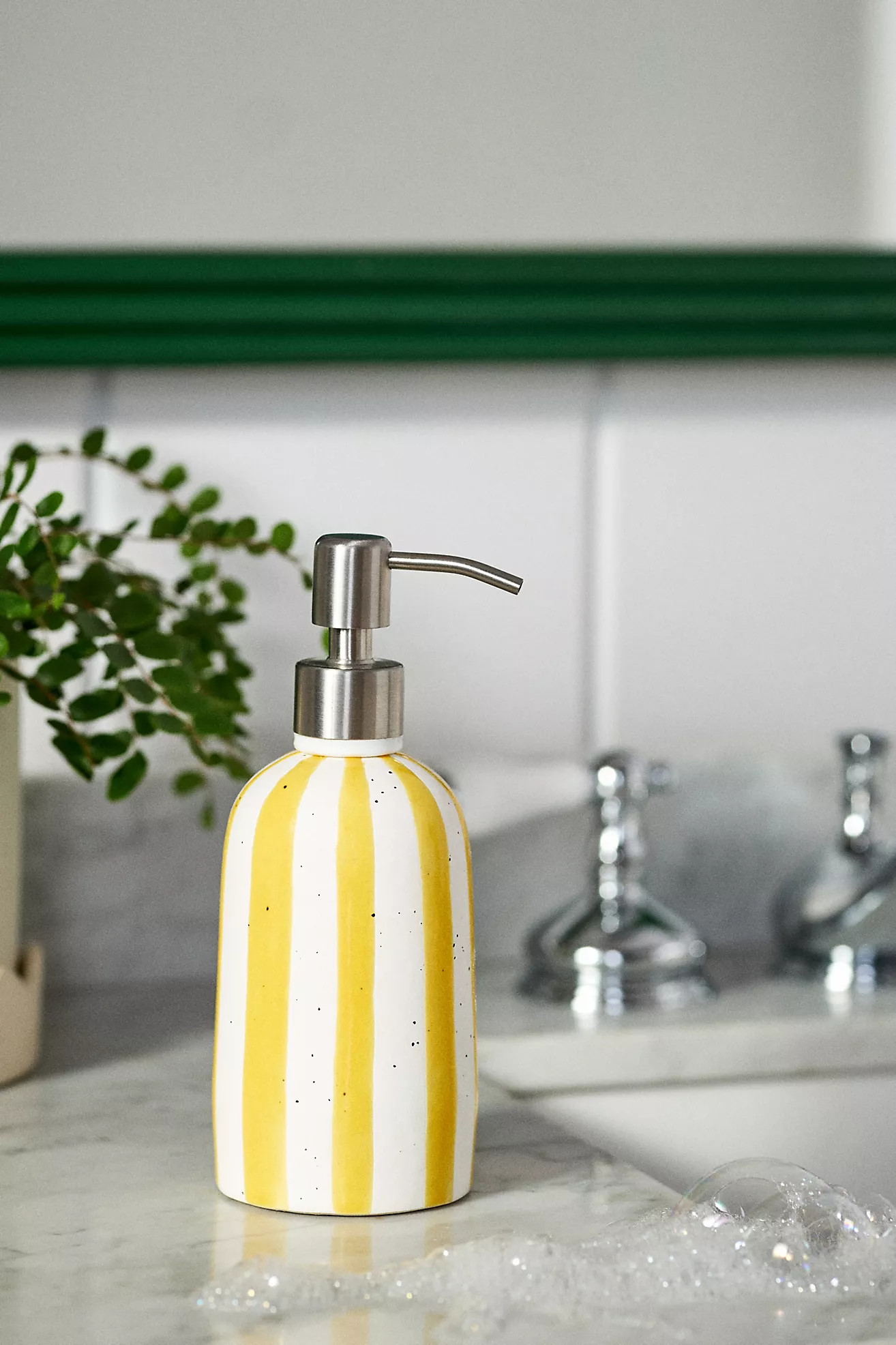 Striped Ceramic Soap Pump | Anthropologie (US)