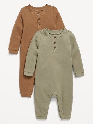 2-Pack Unisex Thermal-Knit Henley One-Piece for Baby | Old Navy (US)