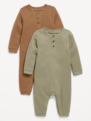 2-Pack Unisex Thermal-Knit Henley One-Piece for Baby | Old Navy (US)