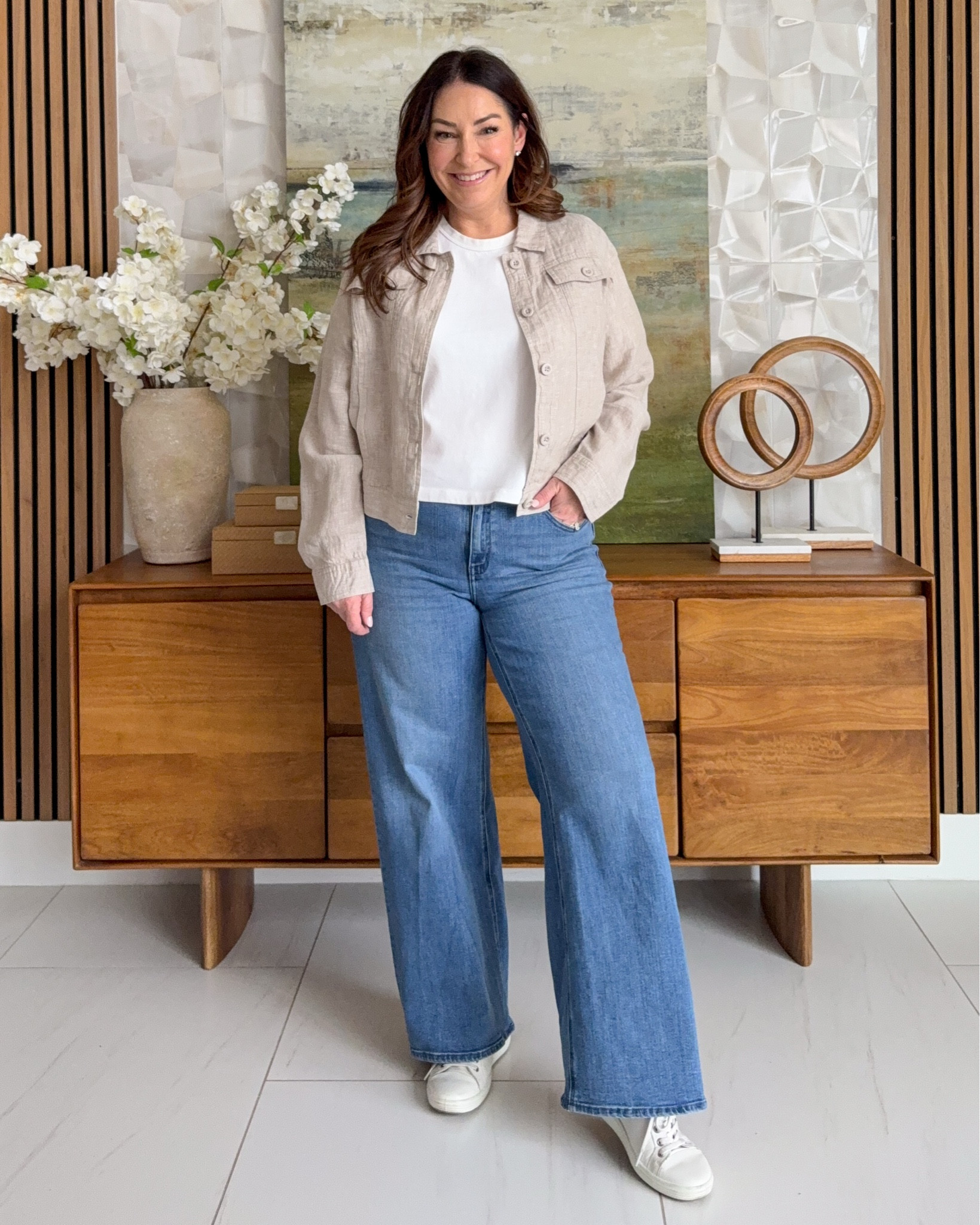 Quince Spring Lightweight Jacket for Spring | Wearing Jacket tts, L | Tee tts, L | Jeans tts, L  

 

#LTKSeasonal #LTKOver40 #LTKMidsize