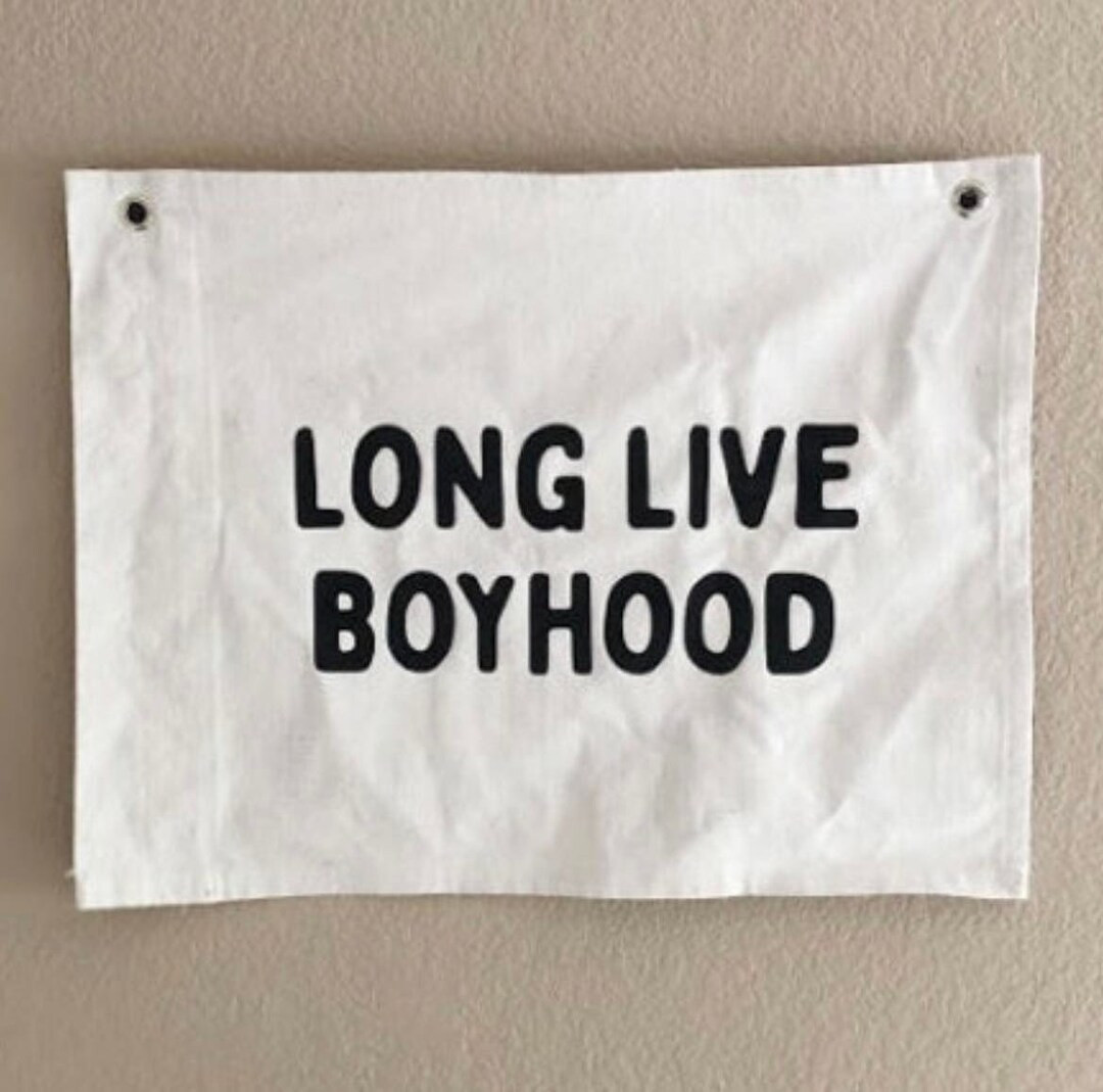 Long Live Boyhood Banner Natural - Canvas Wall Flag | Wall Art for Nursery | Modern Kids Room Dec... | Etsy (US)