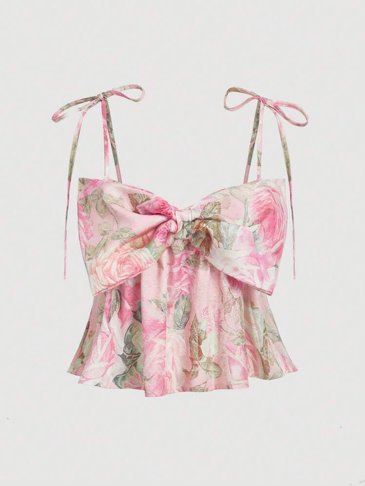 Womens Floral Bow Blouse | SHEIN