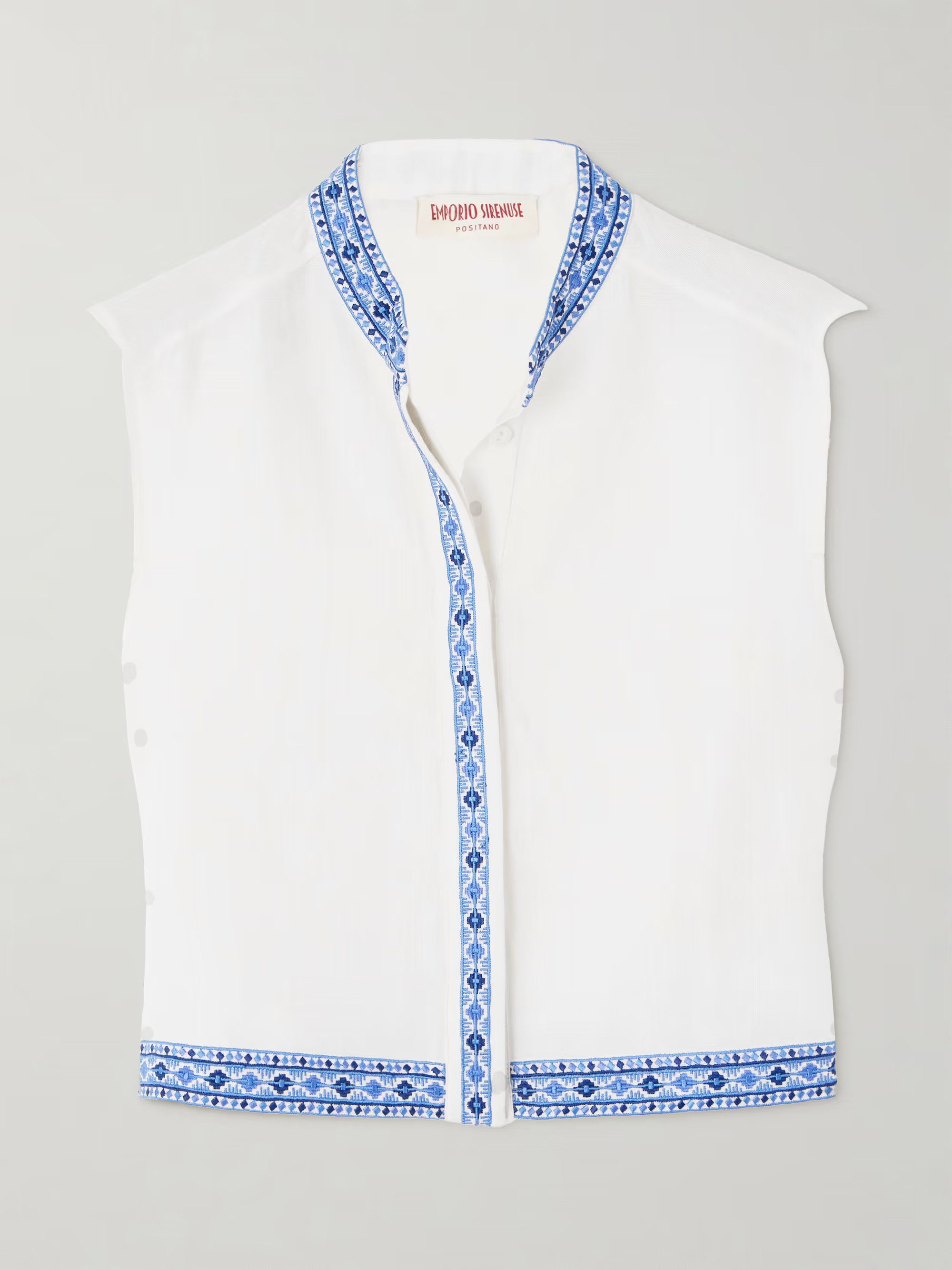 Andorra cropped embroidered linen and cotton-blend top | NET-A-PORTER (US)