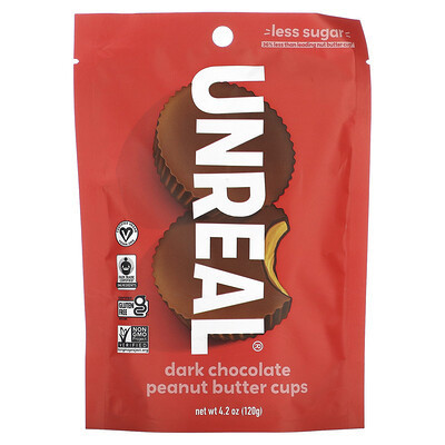 Unreal, Dark Chocolate Peanut Butter Cups, 4.2 oz (120 g) | iHerb