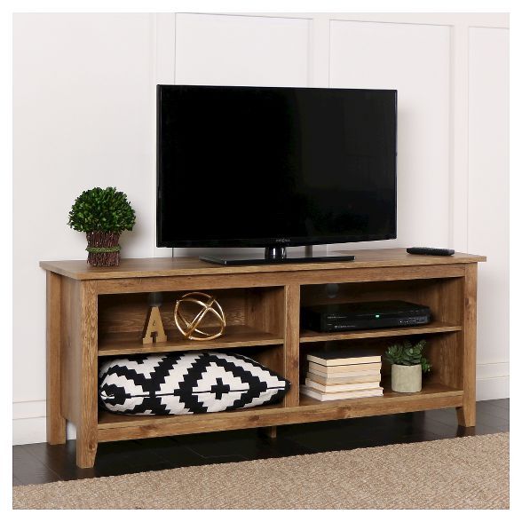 58" Rustic Weathered Wood TV Stand - Saracina Home | Target
