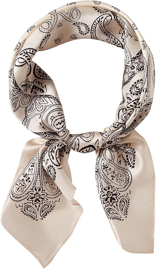 100% Mulberry Silk Square Scarf 27''x27'' Neck Scarf Hair Scarf Headscarf Bandanas for Women | Amazon (US)