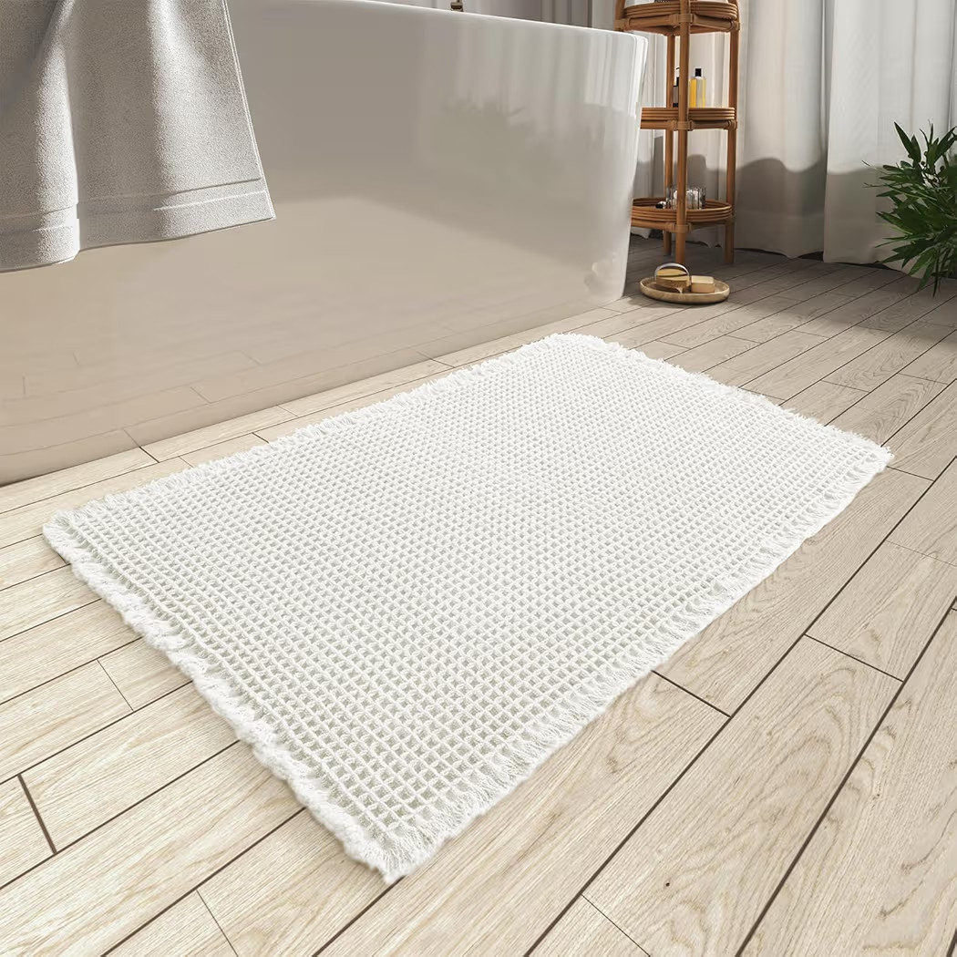 AMOAMI Upgraded Waffle Bath Mat, Super Absorbent Non Slip Bath Mats for Bathroom Floor, Machine W... | Amazon (US)
