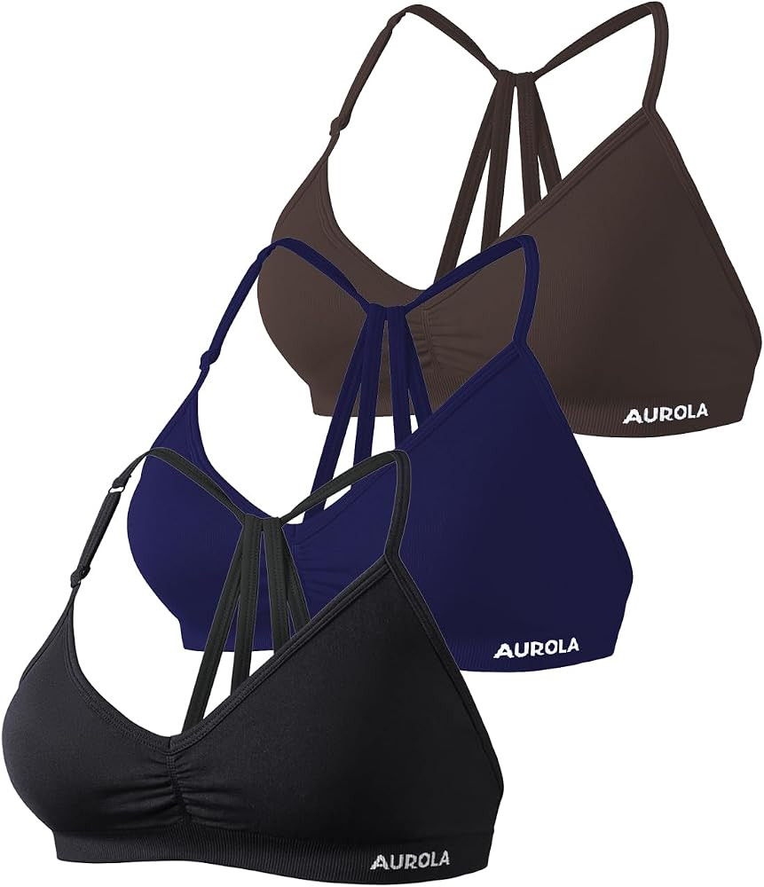 AUROLA Mercury Workout Sports Bras Women Athletic Removable Padded Backless Strapy Minimal Crop T... | Amazon (US)