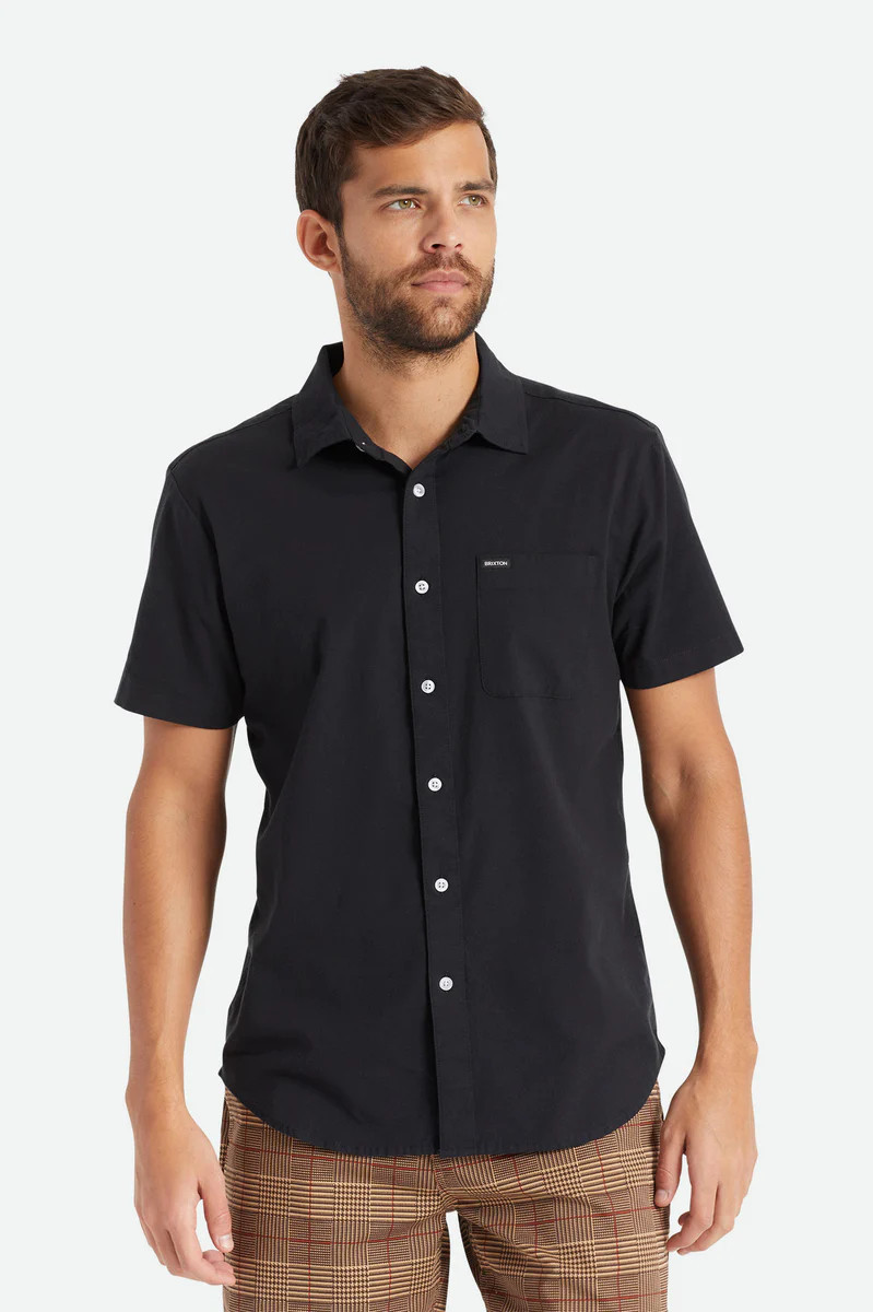 Men's Charter Oxford Woven Shirt - Black | Brixton