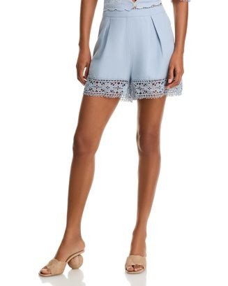 Lace Trim Pleated Shorts | Bloomingdale's (US)
