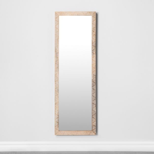 Carved Dot Natural Wood Floor Mirror - Opalhouse&#8482; | Target