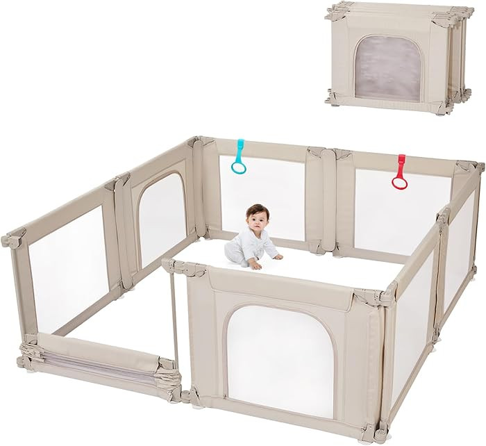 Doradotey Baby Playpen, Shape &Size Adjustable Large Baby Playard for Babies and Toddlers, Foldab... | Amazon (US)