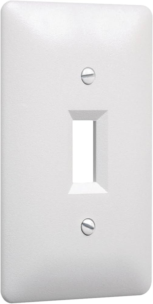 TayMac 4000W Paintable Single Toggle Light Wall Plate Cover, White, 1-Gang | Amazon (US)