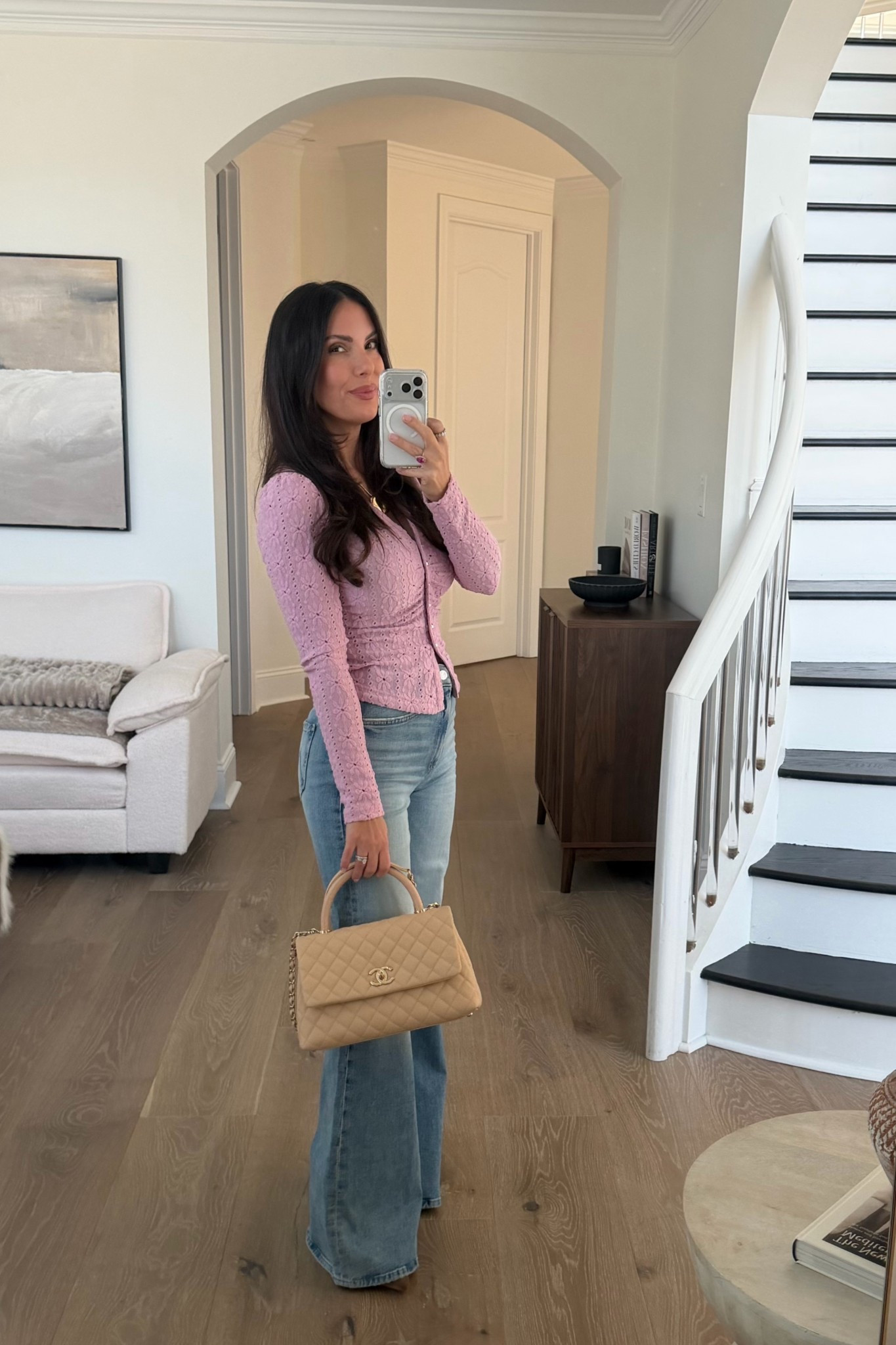 Cute date top. Favorite denim. 