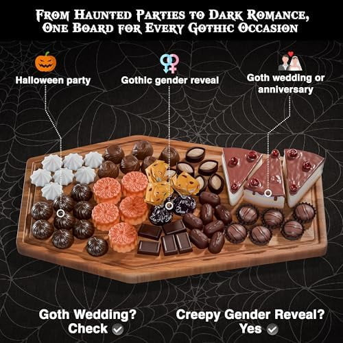 New - Large Coffin Charcuterie Board - Gothic Acacia Wood Coffin Shaped Cutting Board 17x10.5inch... | Walmart (US)